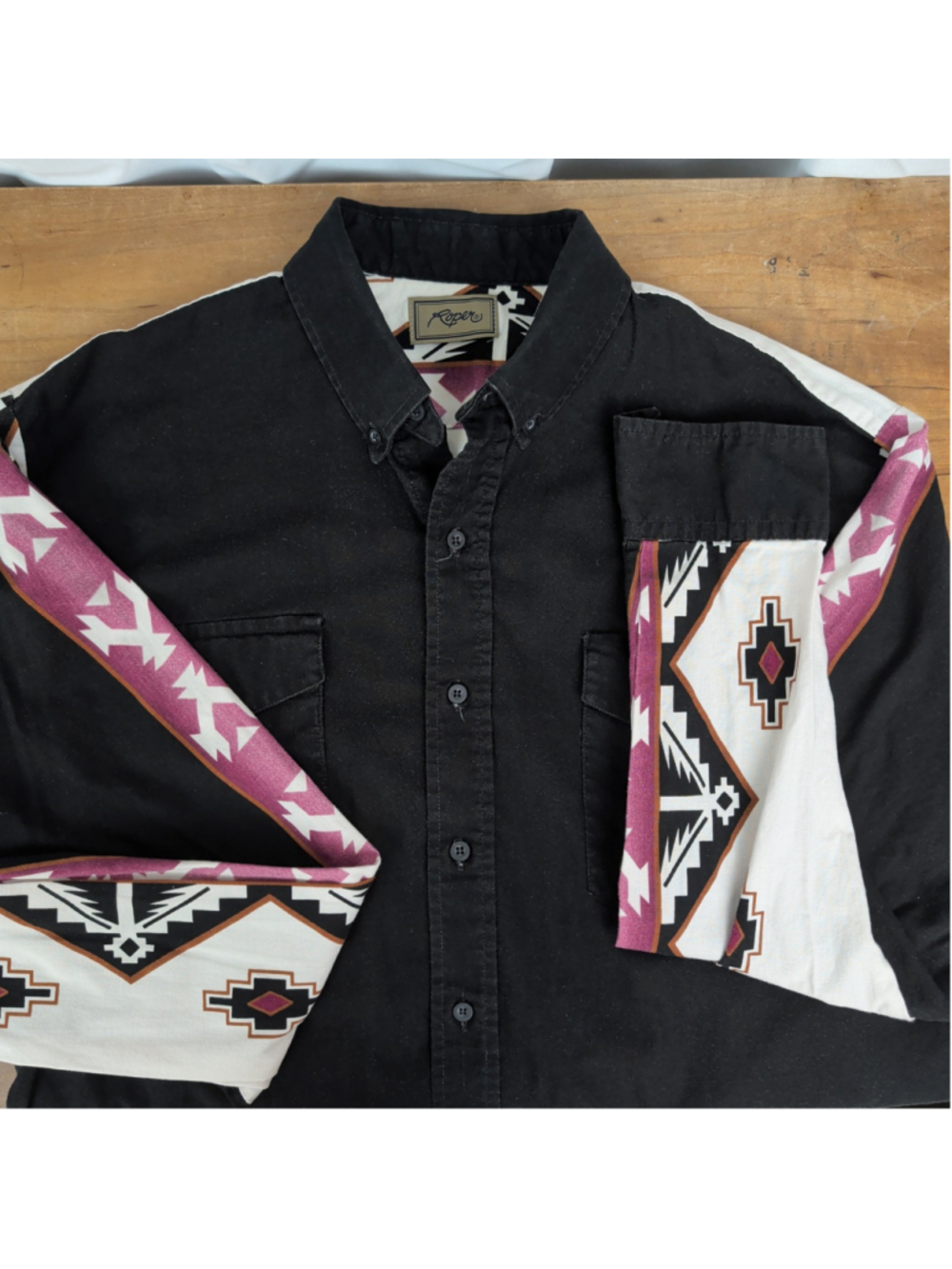 Men's Vintage Roper Colorblock Western Striped Shirt